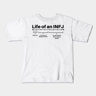 Life of An INFJ Funny Infj Personality Type Traits Introvert Jokes Kids T-Shirt